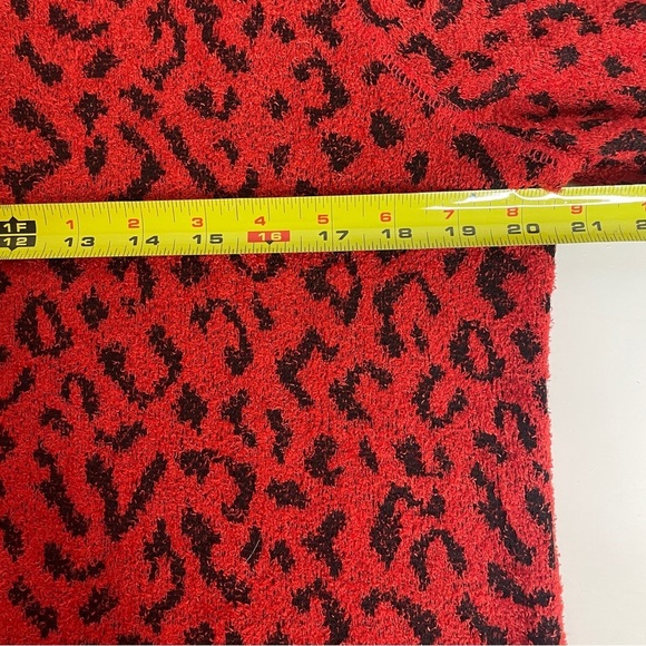 NWOT Ruby Rd Size M Women's Textured Leopard Printed Cowl Neck Sweater Red Black - Picture 12 of 13